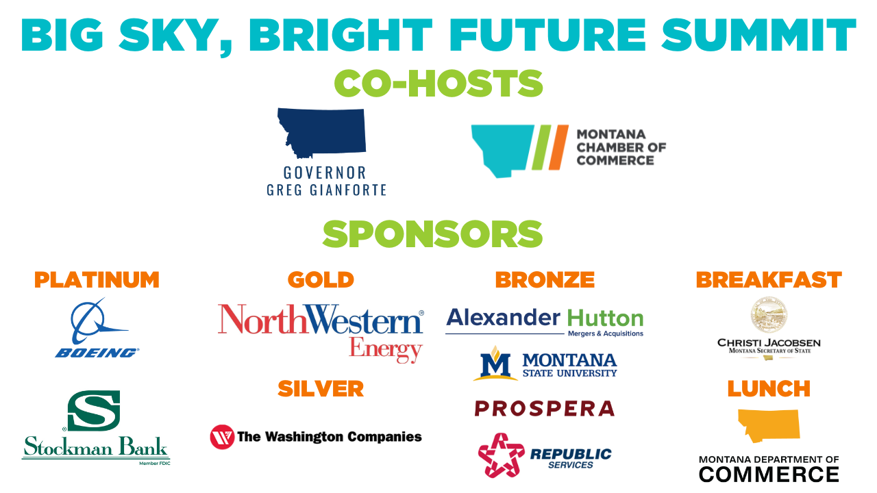 List of sponsors of the Big Sky, Bright Futures Economic Summit